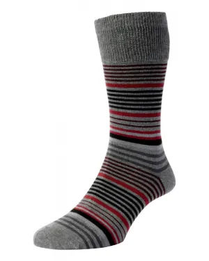 HJ Hall Graduated Stripe Comfort Top Socks HJ Accessories