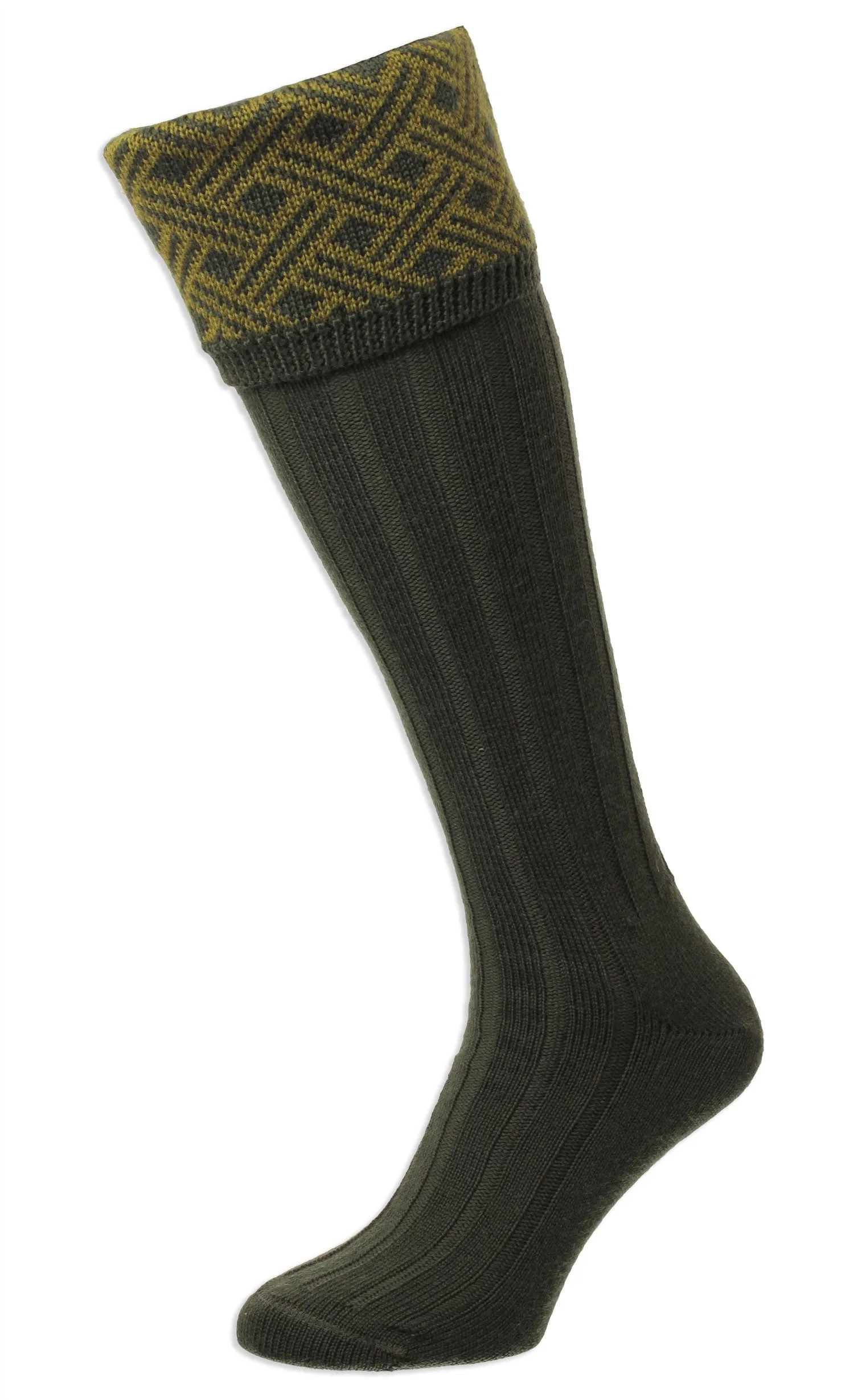 HJ Hall Langton Merino Wool Shooting Sock | Lattice Top HJ Accessories