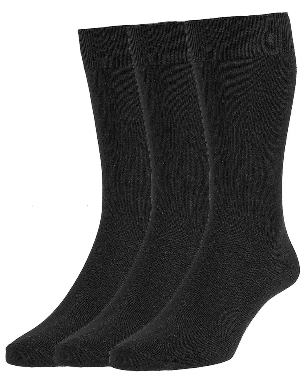 HJ Hall Mens Executive Plain Knit Socks Triple Pack HJ Accessories