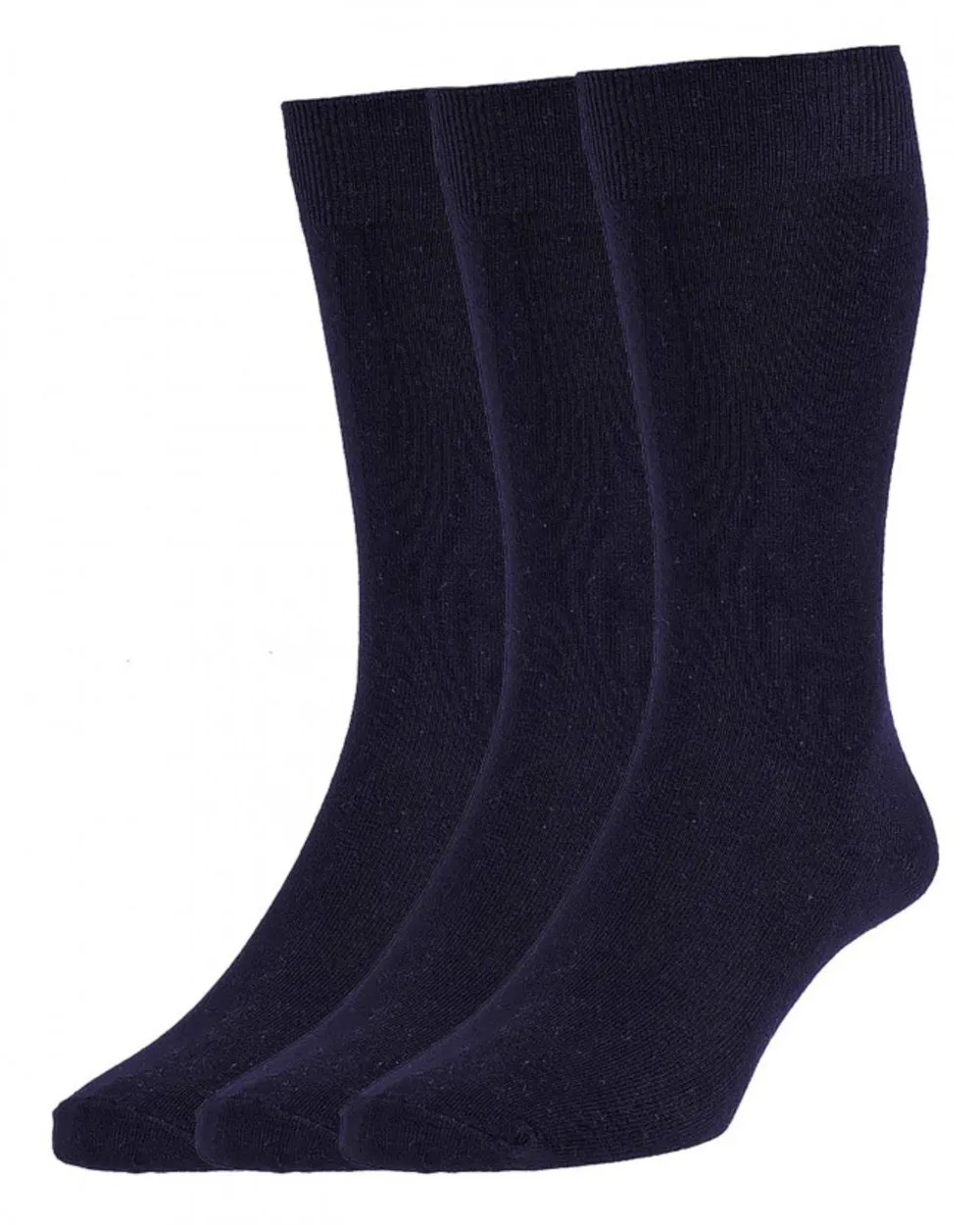 HJ Hall Mens Executive Plain Knit Socks Triple Pack HJ Accessories