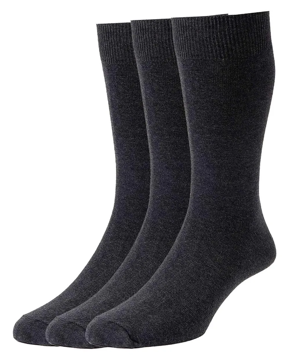 HJ Hall Mens Executive Plain Knit Socks Triple Pack HJ Accessories