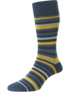 HJ Hall Multi Stripe Comfort Top Socks HJ Accessories