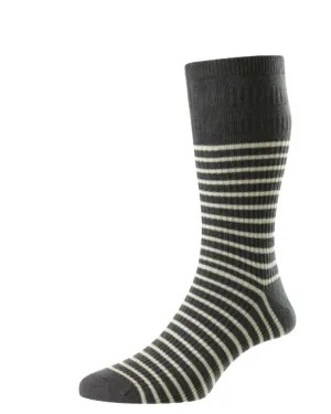HJ Hall Stripe Cotton Softop Socks HJ Accessories