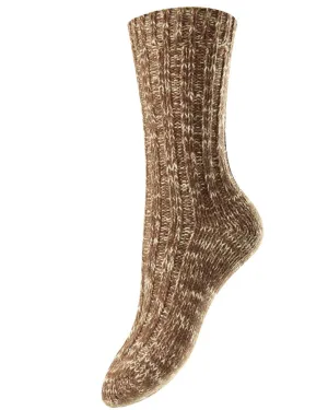 HJ Hall Womens Chunky Knit Wool & Cotton Blend Socks HJ Accessories