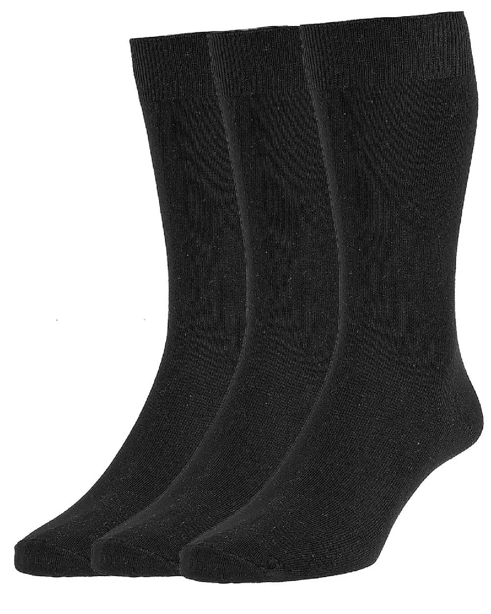 HJ Hall Womens Executive Plain Knit Socks 3 Pair Pack HJ Accessories