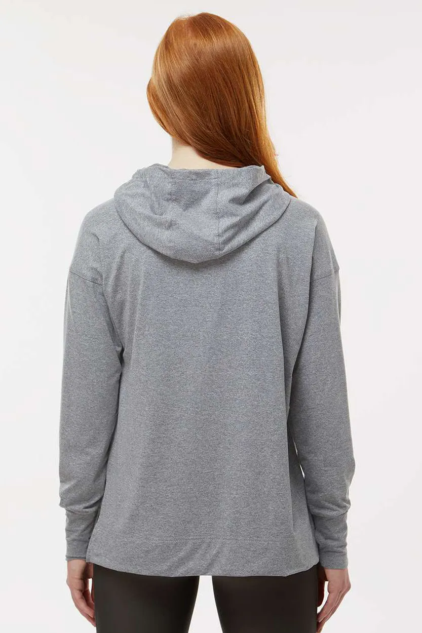 Holloway Womens Eco Revive Ventura Moisture Wicking Hooded Sweatshirt Hoodie w/ Pockets - Heather Grey