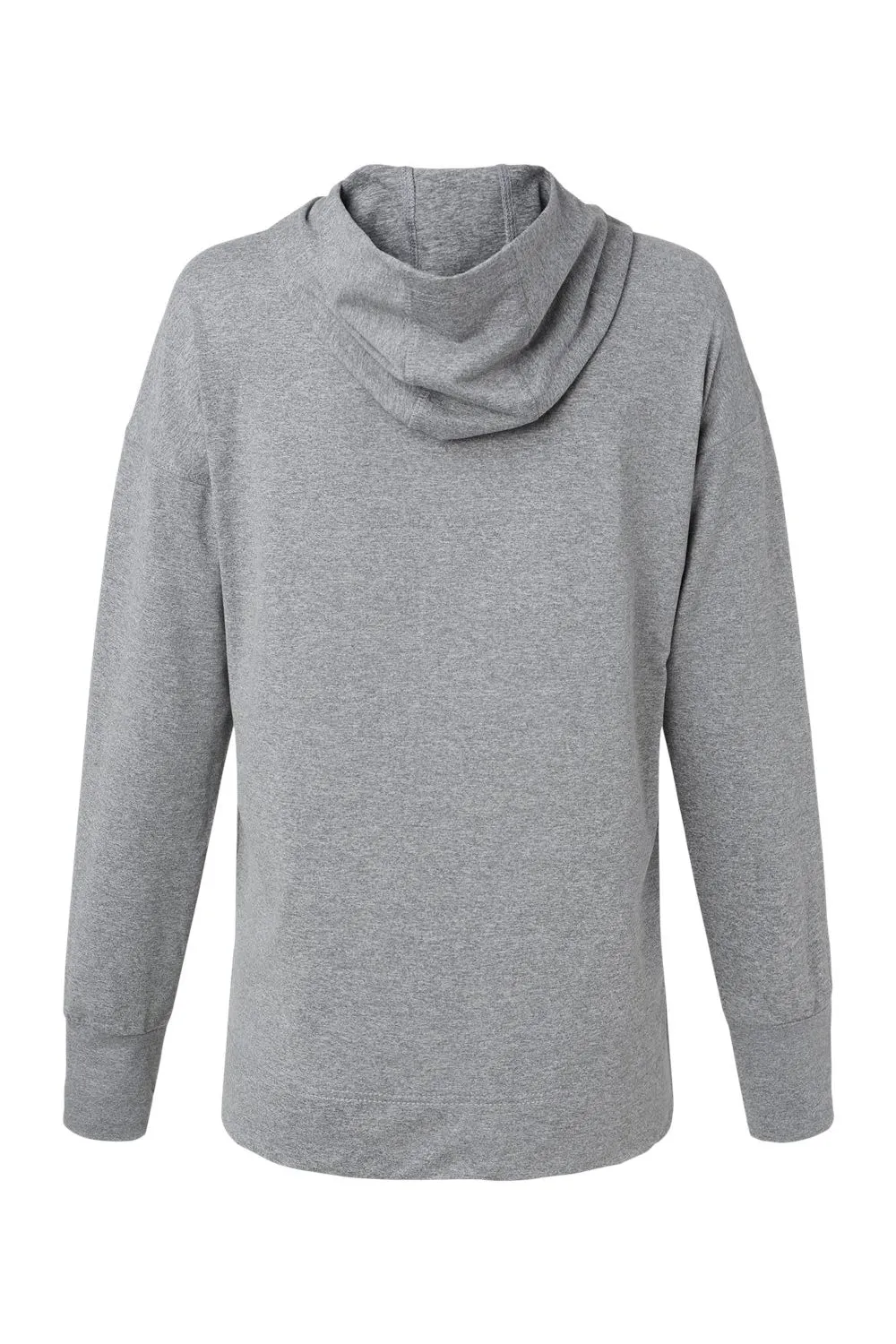 Holloway Womens Eco Revive Ventura Moisture Wicking Hooded Sweatshirt Hoodie w/ Pockets - Heather Grey