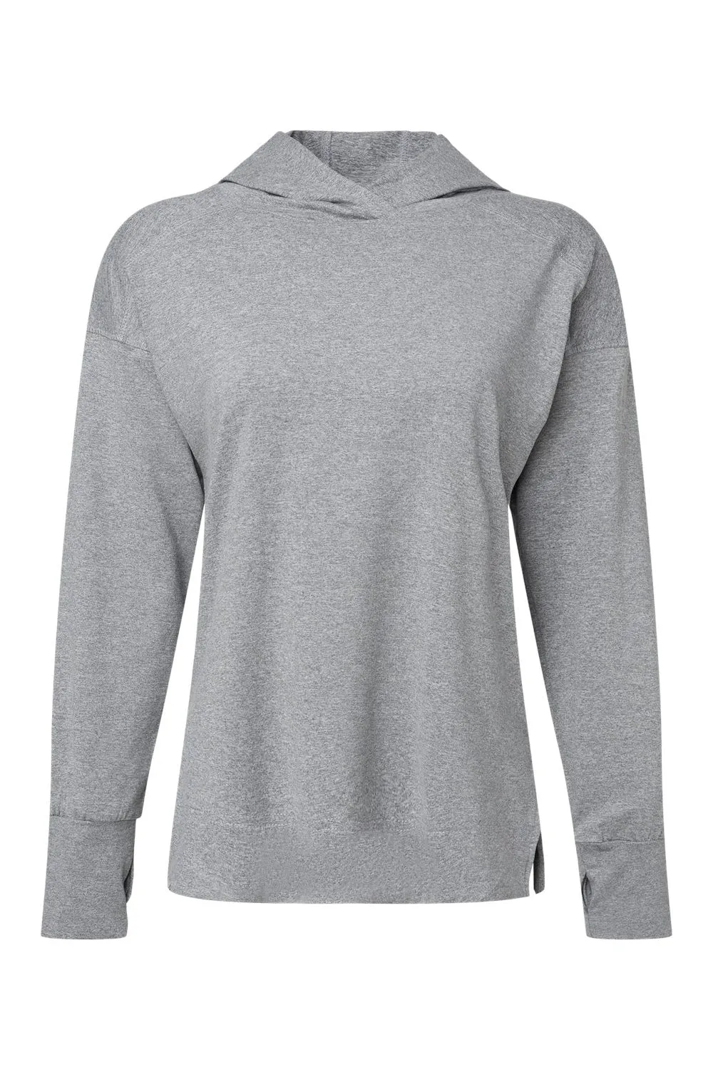 Holloway Womens Eco Revive Ventura Moisture Wicking Hooded Sweatshirt Hoodie w/ Pockets - Heather Grey