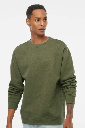 Independent Trading Company Mens Crewneck Sweatshirt - Heather Army Green