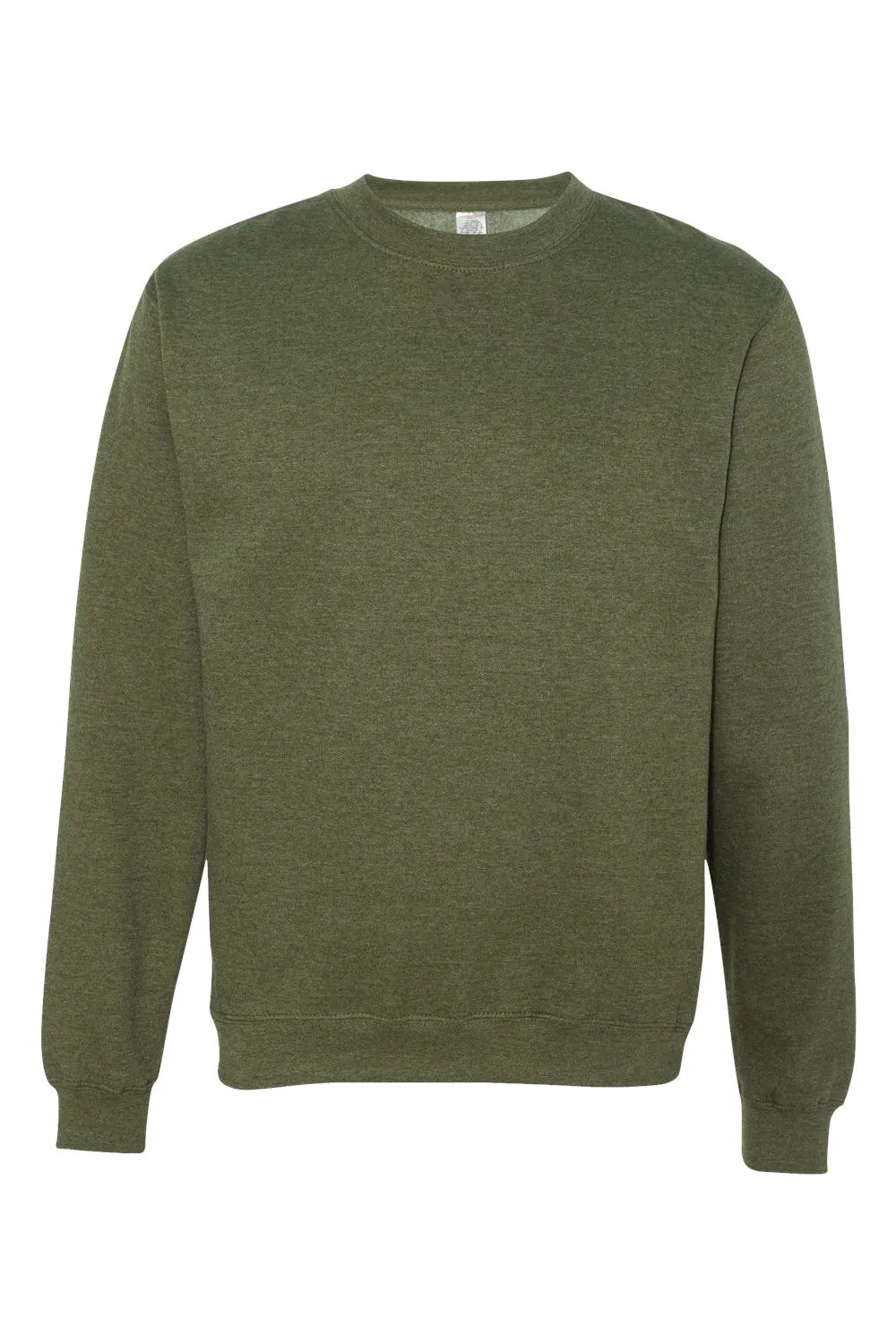 Independent Trading Company Mens Crewneck Sweatshirt - Heather Army Green