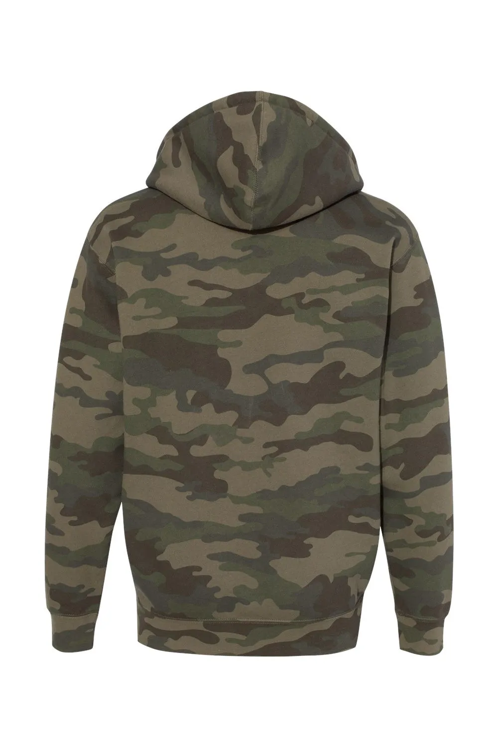 Independent Trading Company Mens Full Zip Hooded Sweatshirt Hoodie w/ Pockets - Forest Green Camo