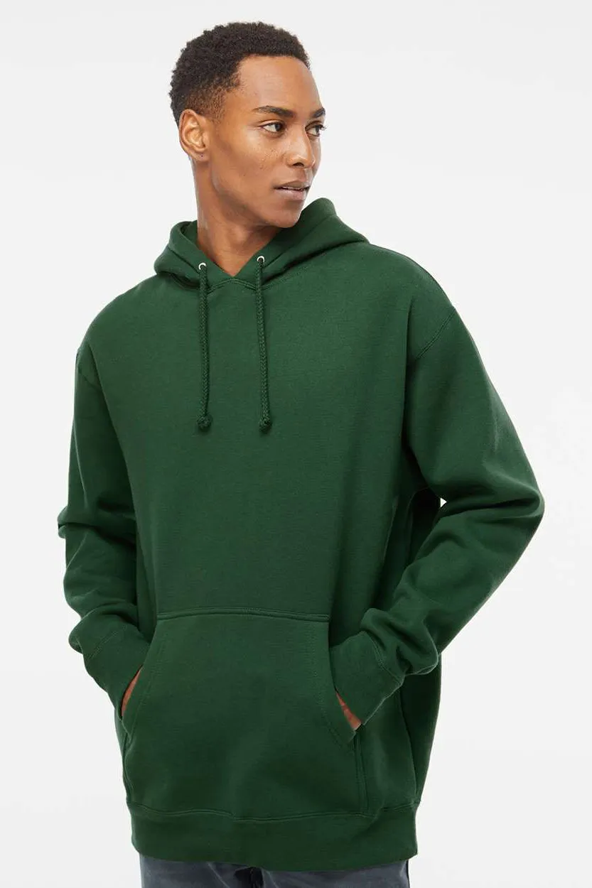 Independent Trading Company Mens Hooded Sweatshirt Hoodie w/ Pouch Pocket - Dark Green