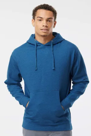 Independent Trading Company Mens Hooded Sweatshirt Hoodie w/ Pouch Pocket - Heather Royal Blue
