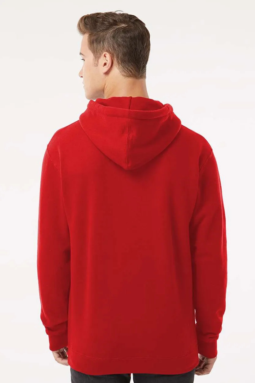 Independent Trading Company Mens Hooded Sweatshirt Hoodie w/ Pouch Pocket - Red