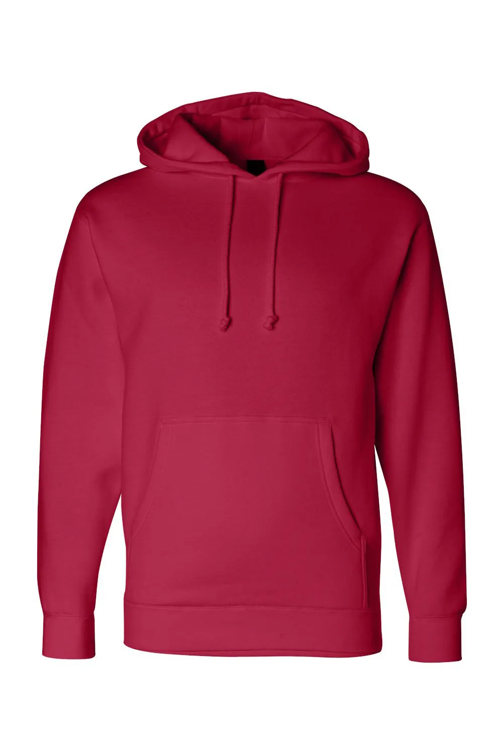 Independent Trading Company Mens Hooded Sweatshirt Hoodie w/ Pouch Pocket - Red