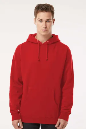 Independent Trading Company Mens Hooded Sweatshirt Hoodie w/ Pouch Pocket - Red