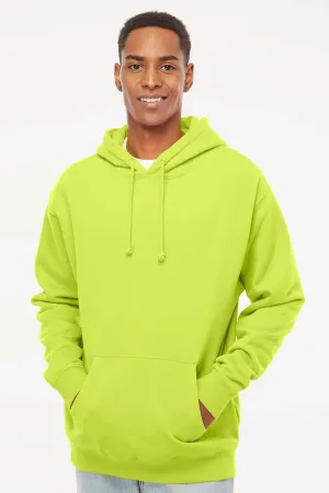 Independent Trading Company Mens Hooded Sweatshirt Hoodie w/ Pouch Pocket - Safety Yellow