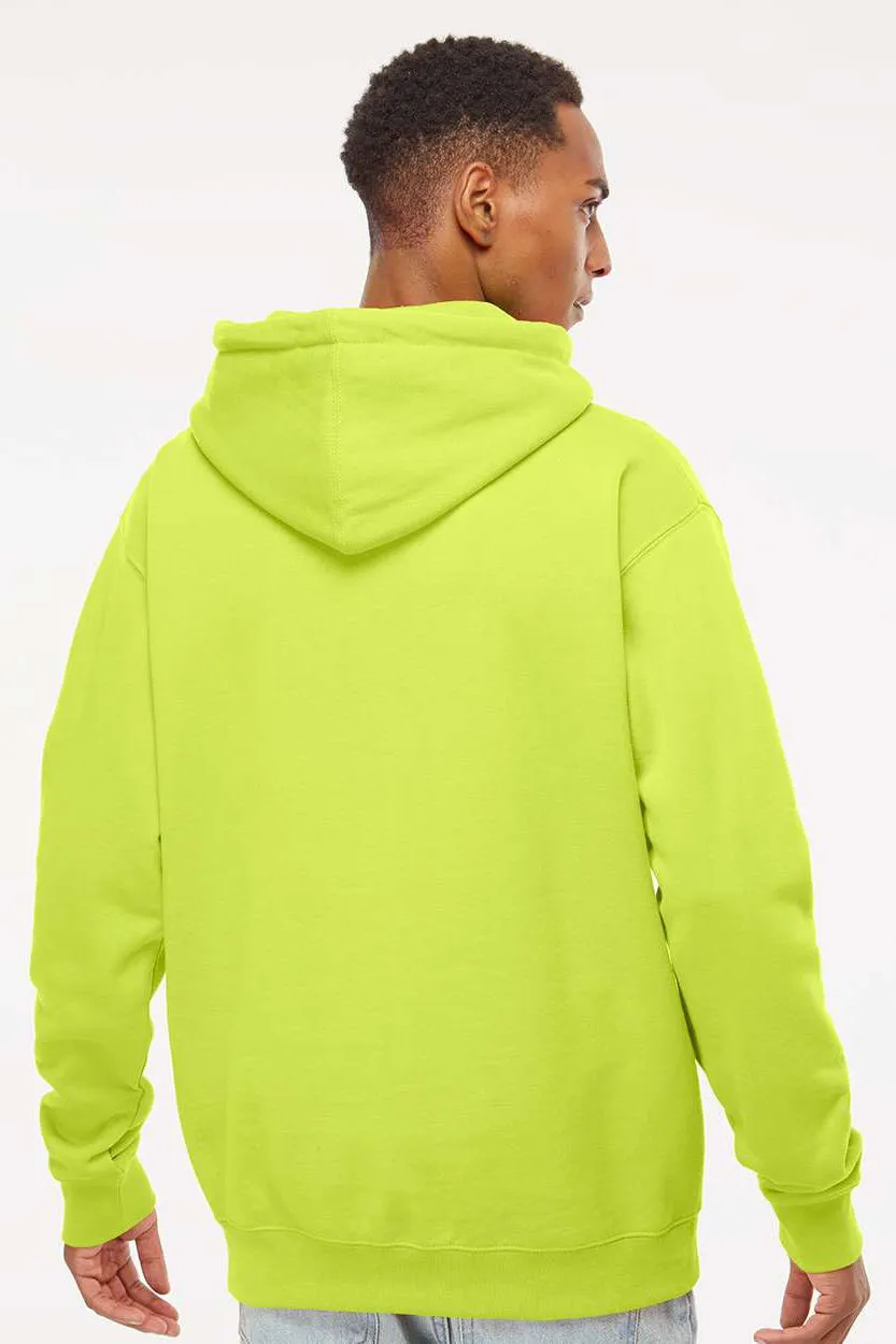 Independent Trading Company Mens Hooded Sweatshirt Hoodie w/ Pouch Pocket - Safety Yellow