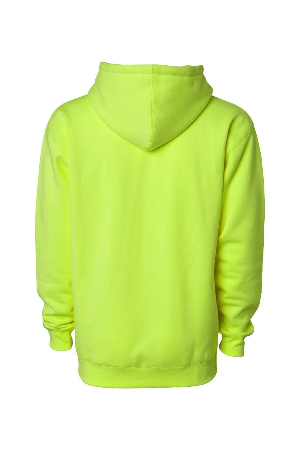 Independent Trading Company Mens Hooded Sweatshirt Hoodie w/ Pouch Pocket - Safety Yellow