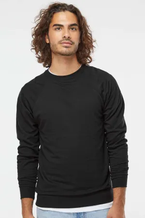 Independent Trading Company Mens Icon Loopback Terry Crewneck Sweatshirt - Black