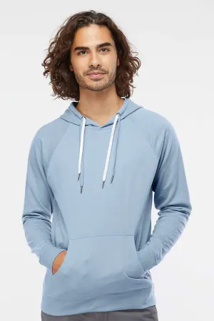 Independent Trading Company Mens Icon Loopback Terry Hooded Sweatshirt Hoodie w/ Pouch Pocket - Misty Blue