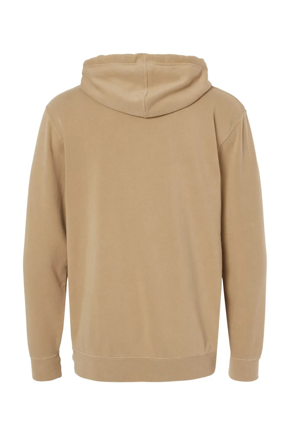 Independent Trading Company Mens Pigment Dyed Hooded Sweatshirt Hoodie w/ Pouch Pocket - Sandstone Brown
