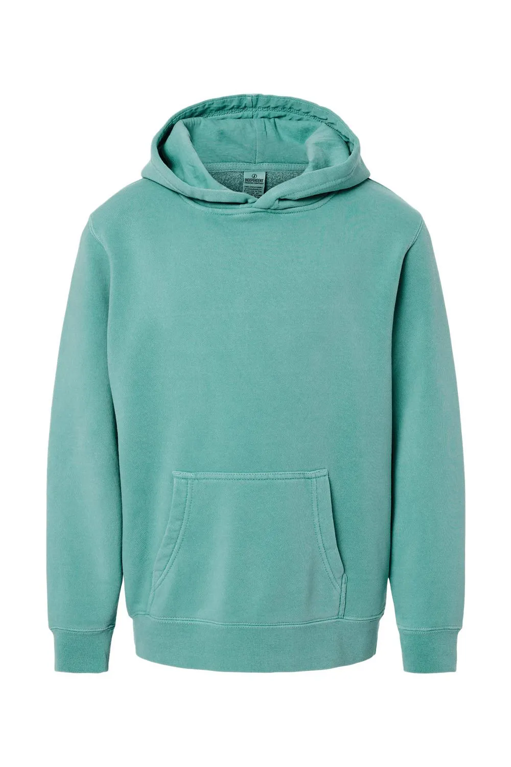 Independent Trading Company Youth Pigment Dyed Hooded Sweatshirt Hoodie w/ Pouch Pocket - Mint Green