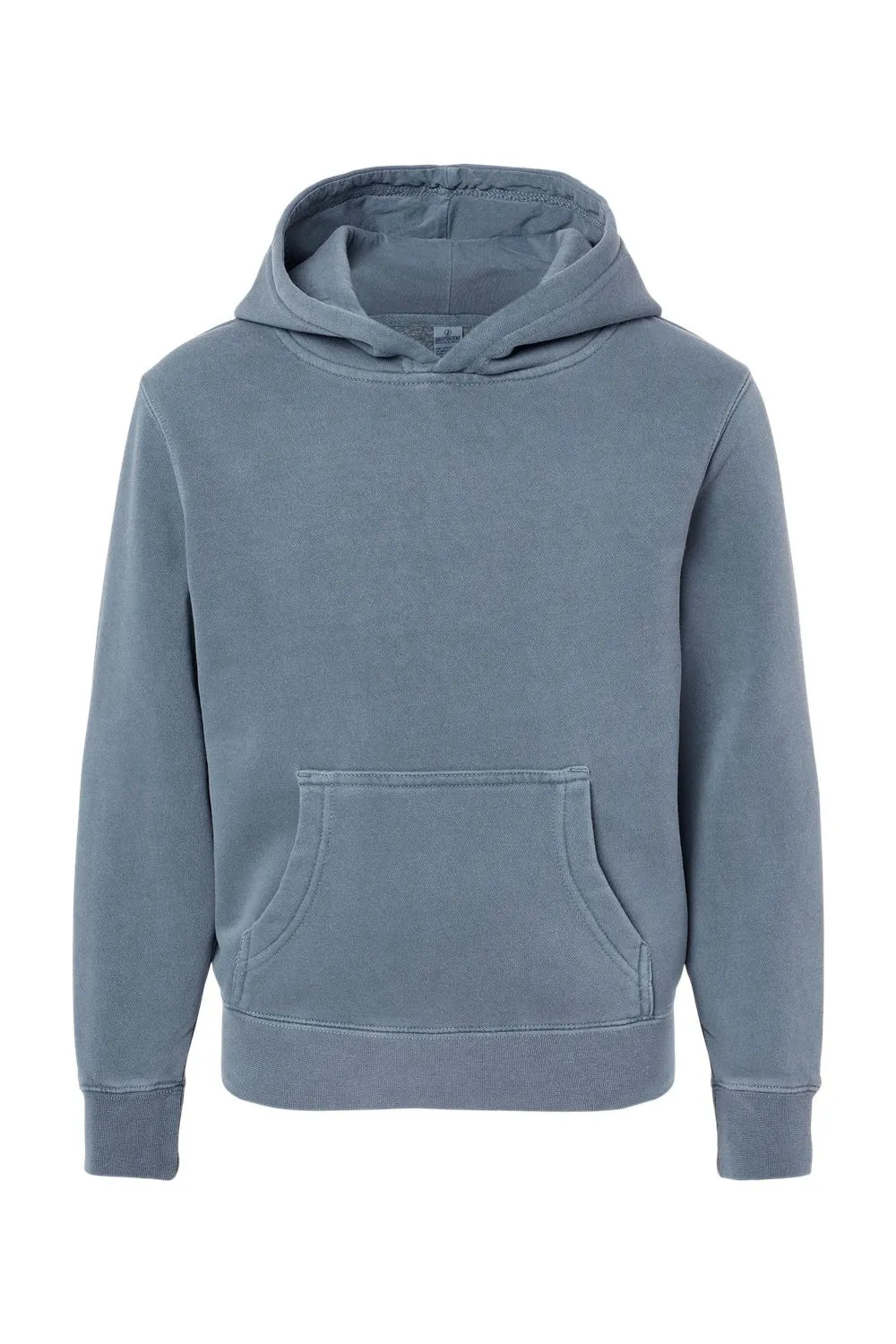 Independent Trading Company Youth Pigment Dyed Hooded Sweatshirt Hoodie w/ Pouch Pocket - Slate Blue