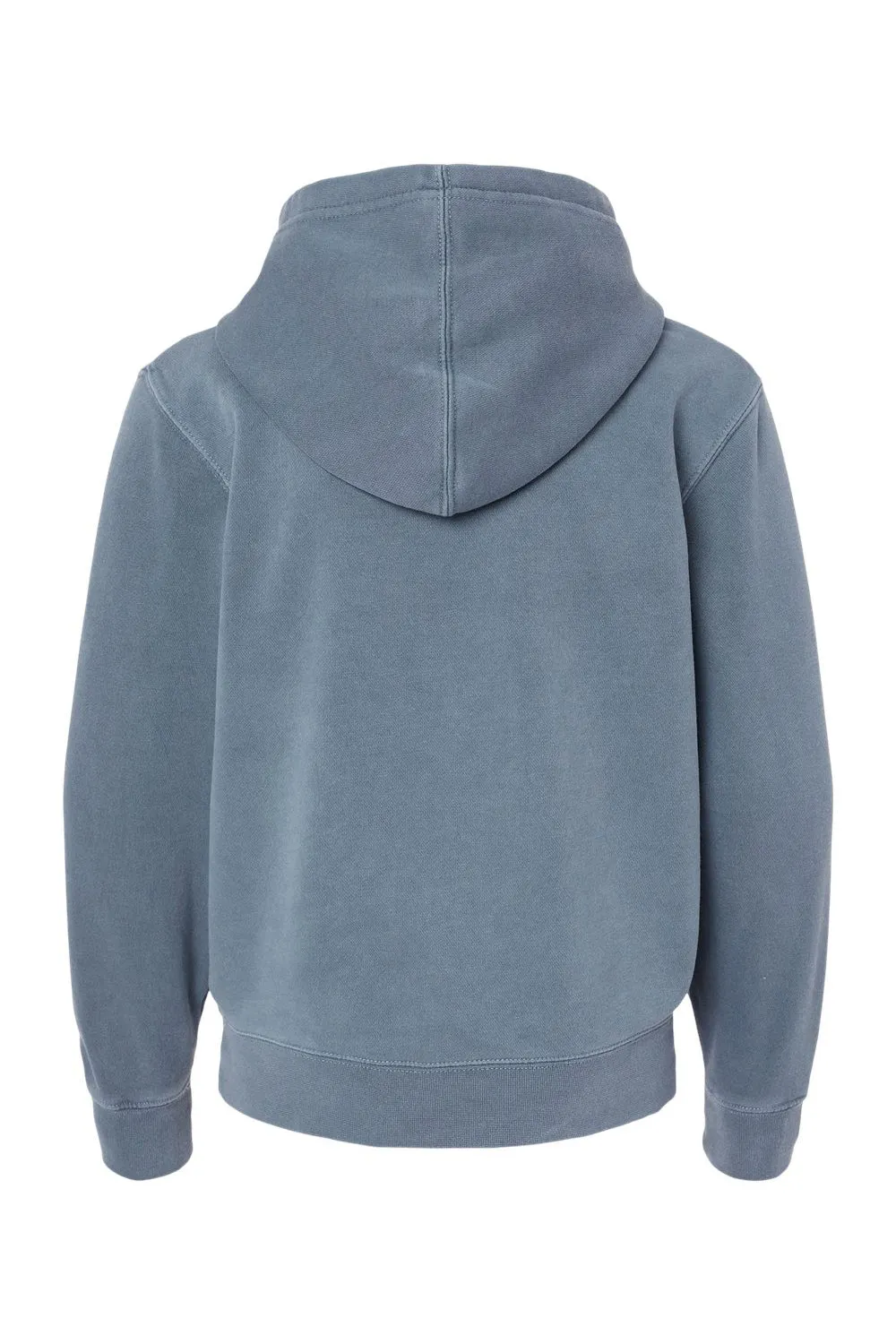 Independent Trading Company Youth Pigment Dyed Hooded Sweatshirt Hoodie w/ Pouch Pocket - Slate Blue