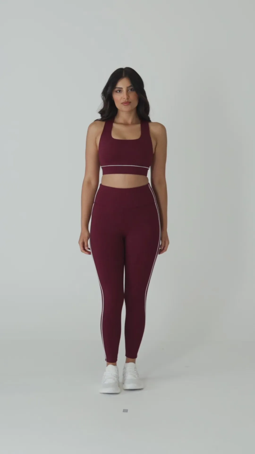 INSPORT WOMENS SWIFT PIPING FULL LENGTH TIGHT BURGUNDY