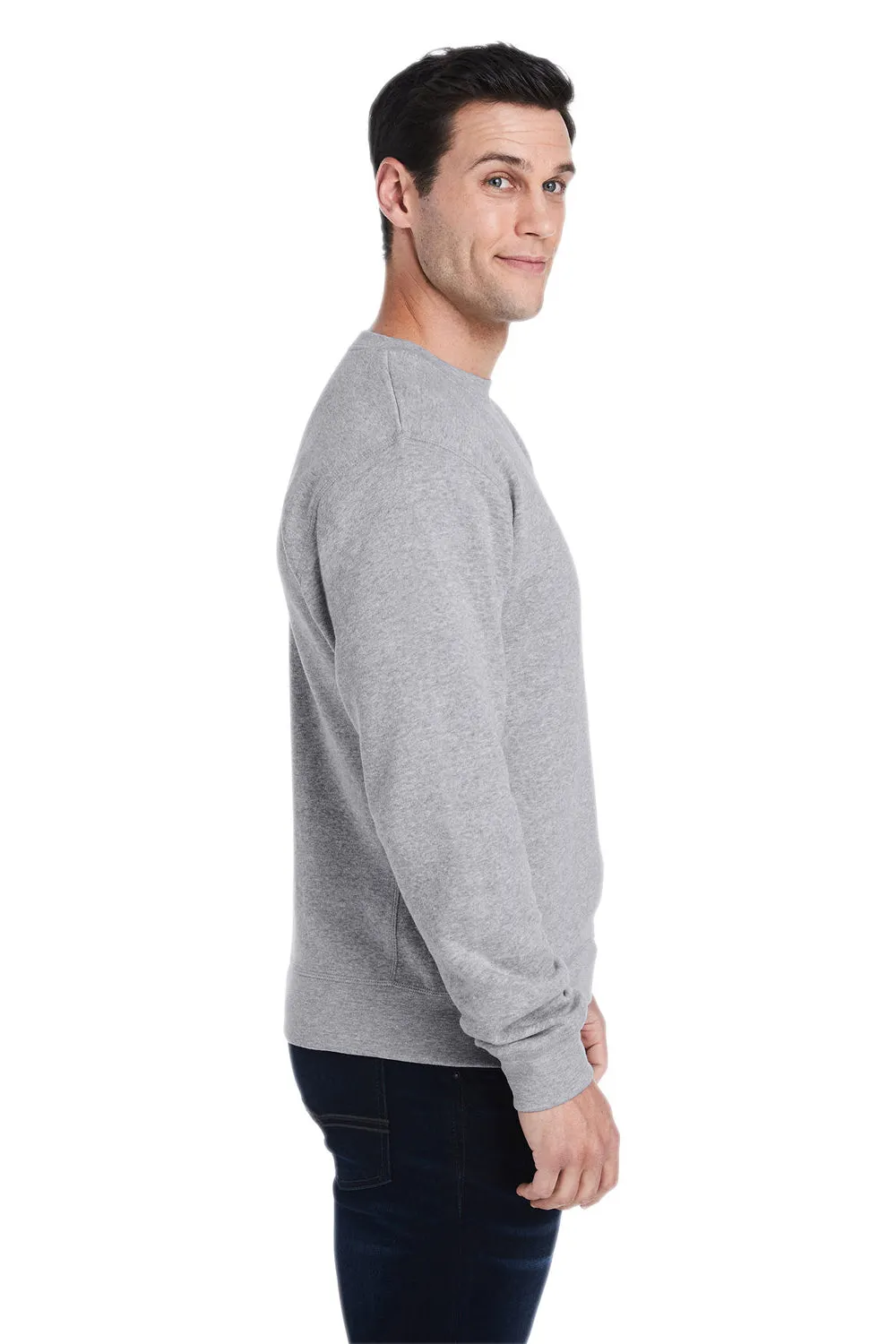 J America Mens Crewneck Sweatshirt - Grey Triblend