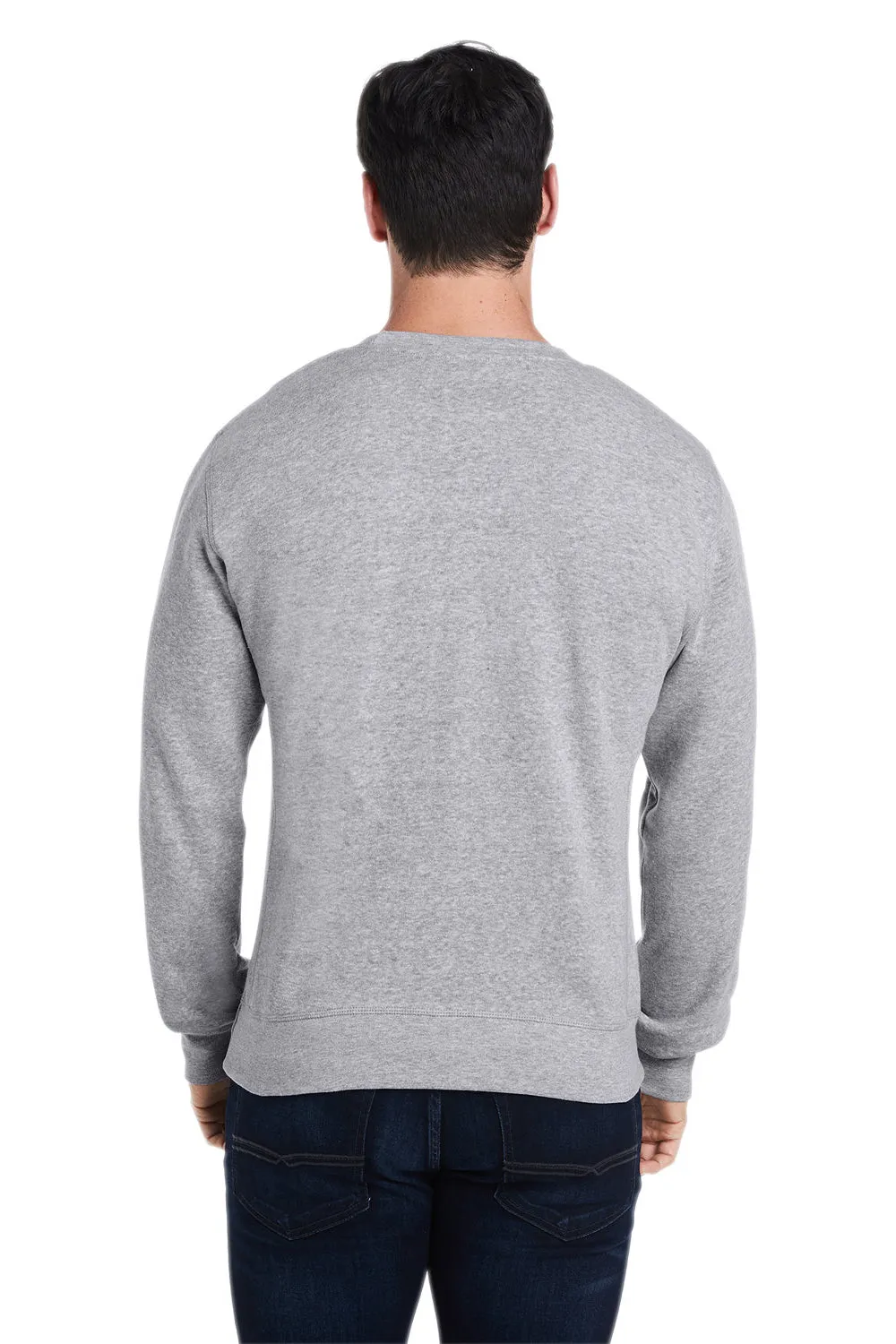 J America Mens Crewneck Sweatshirt - Grey Triblend