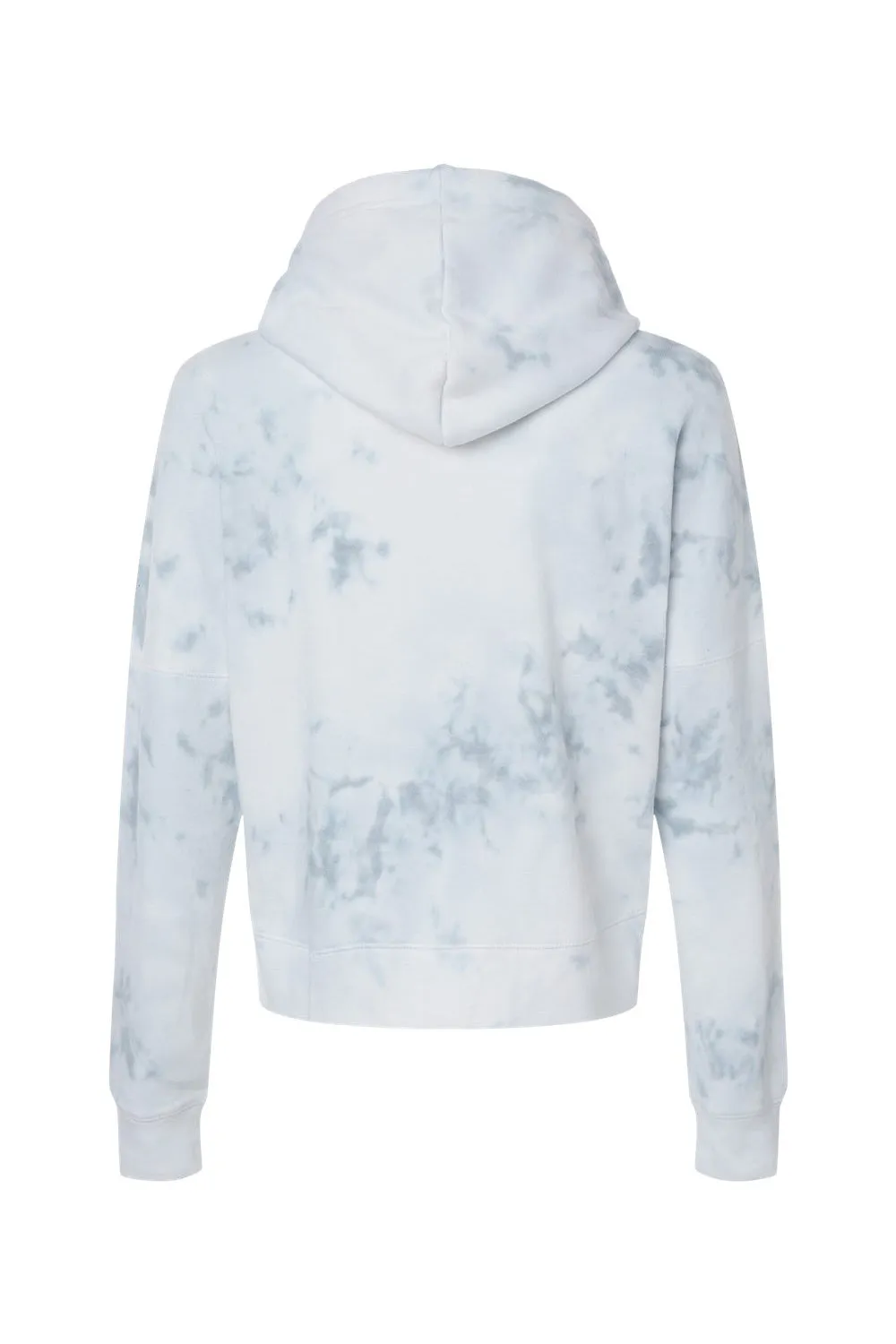 J America Womens Cropped Hooded Sweatshirt Hoodie - Grey Tie Dye