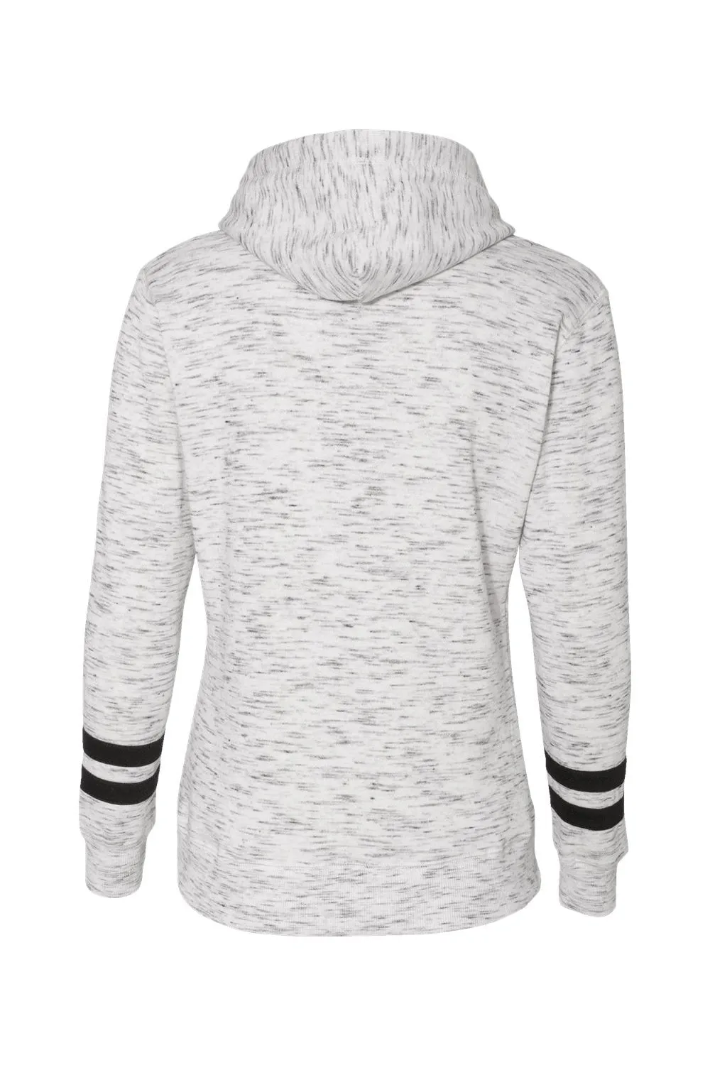 J America Womens Fleece Hooded Sweatshirt Hoodie w/ Pouch Pocket - White/Black