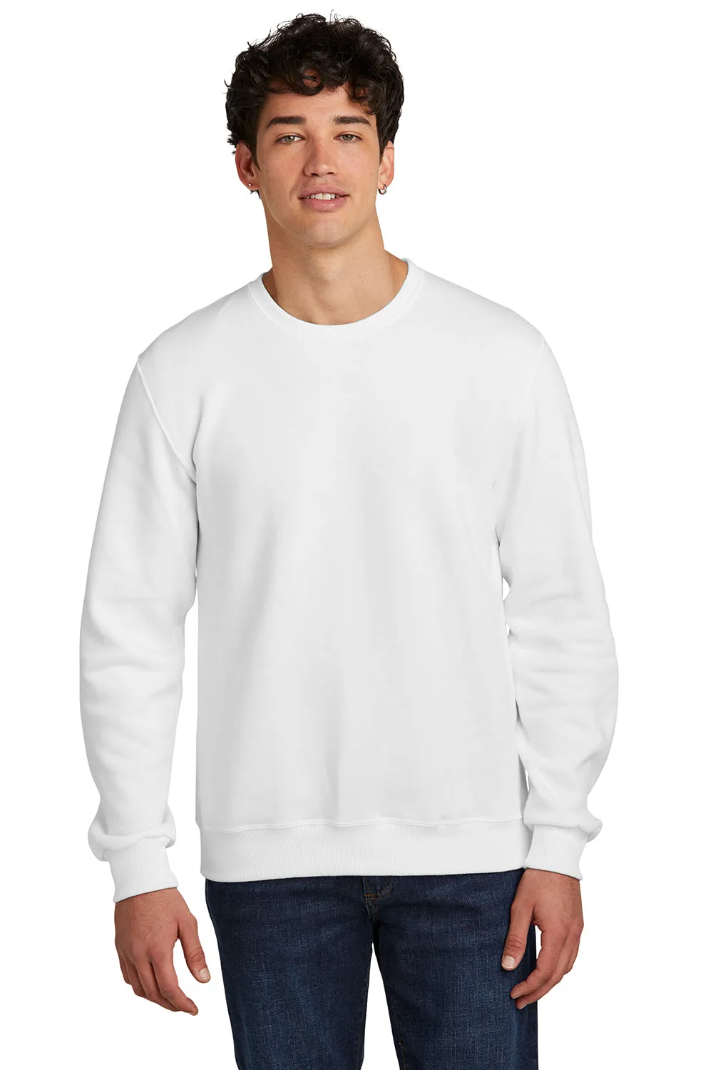 Jerzees Mens Eco Premium Moisture Wicking Crewneck Sweatshirt - White