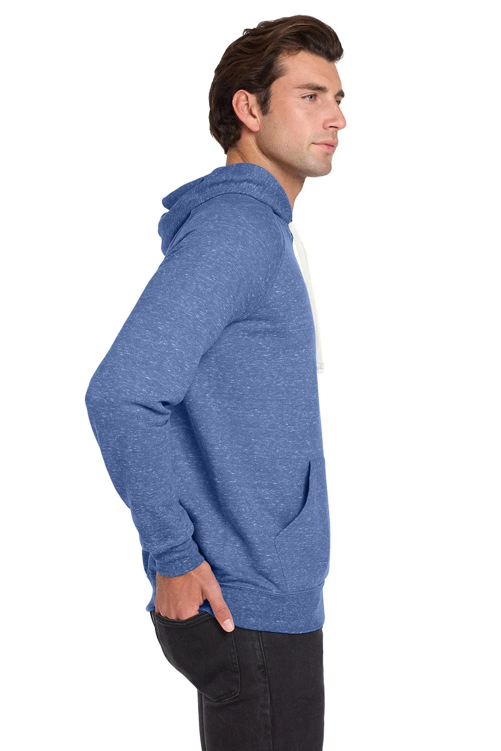 Jerzees Mens Vintage Snow French Terry Hooded Sweatshirt Hoodie w/ Pouch Pocket - Heather Royal Blue