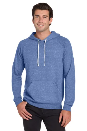 Jerzees Mens Vintage Snow French Terry Hooded Sweatshirt Hoodie w/ Pouch Pocket - Heather Royal Blue