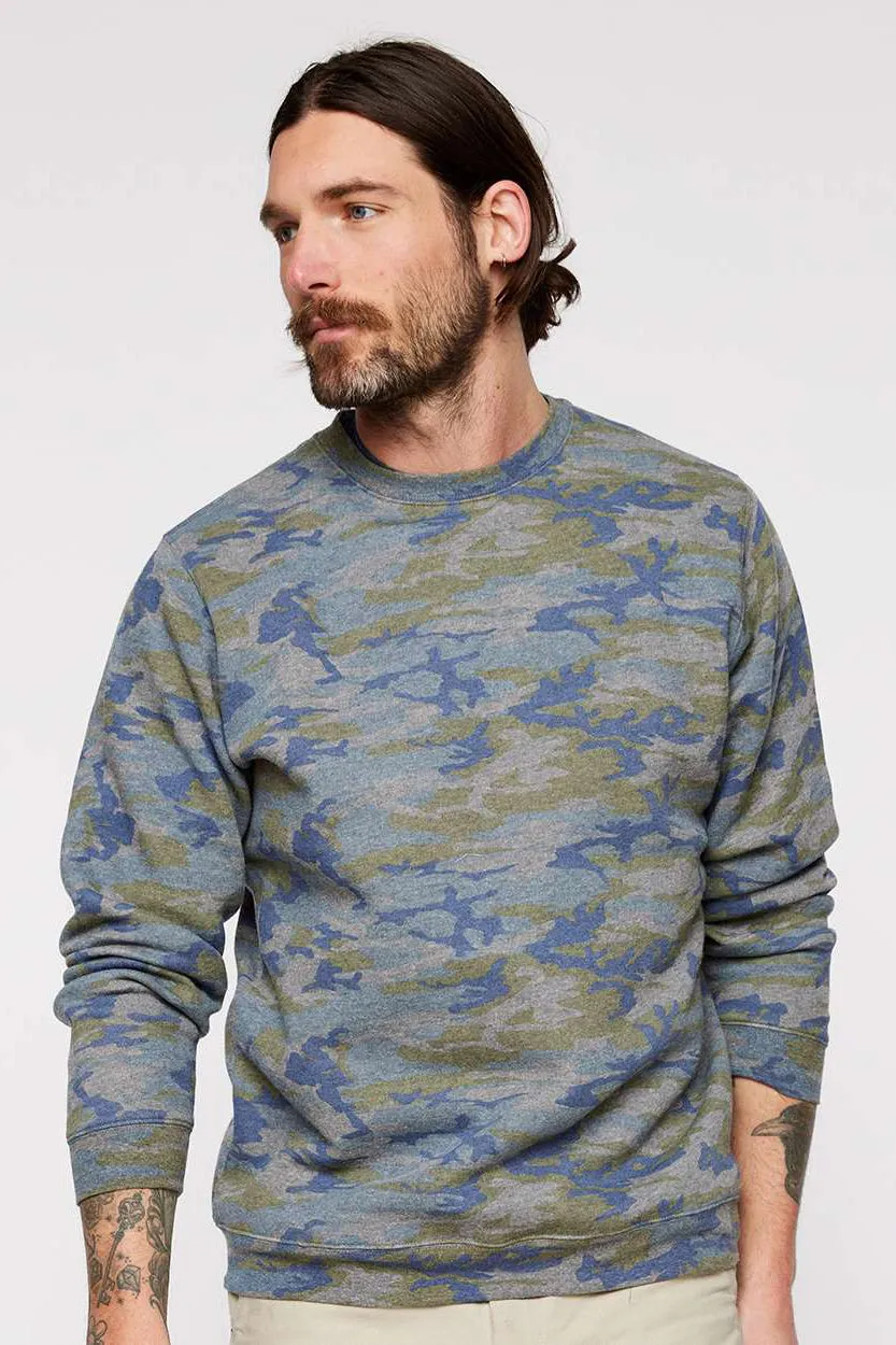 LAT Mens Elevated Fleece Crewneck Sweatshirt - Vintage Camo