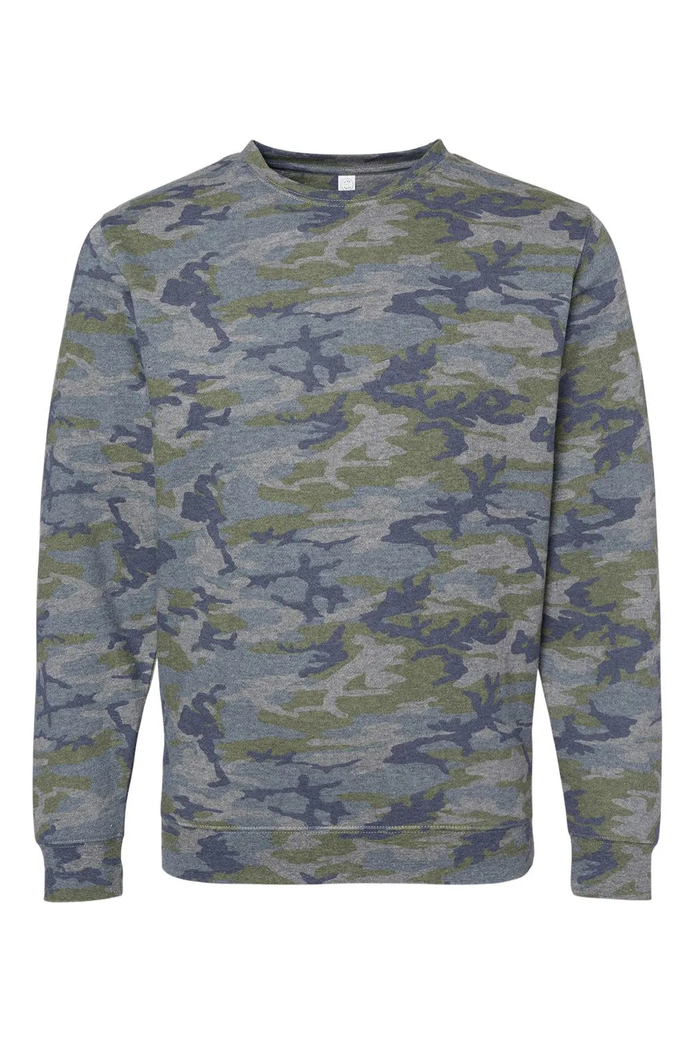 LAT Mens Elevated Fleece Crewneck Sweatshirt - Vintage Camo