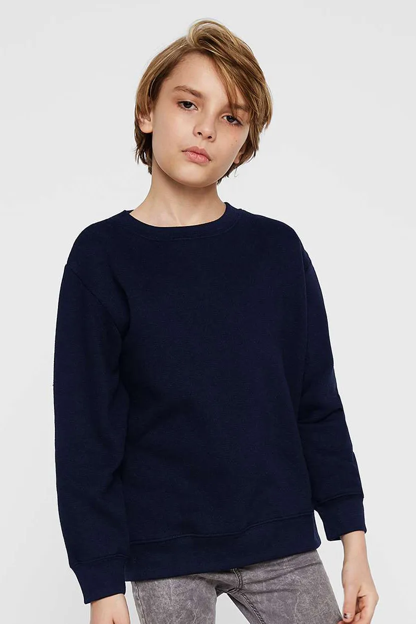 LAT Youth Elevated Fleece Crewneck Sweatshirt - Navy Blue