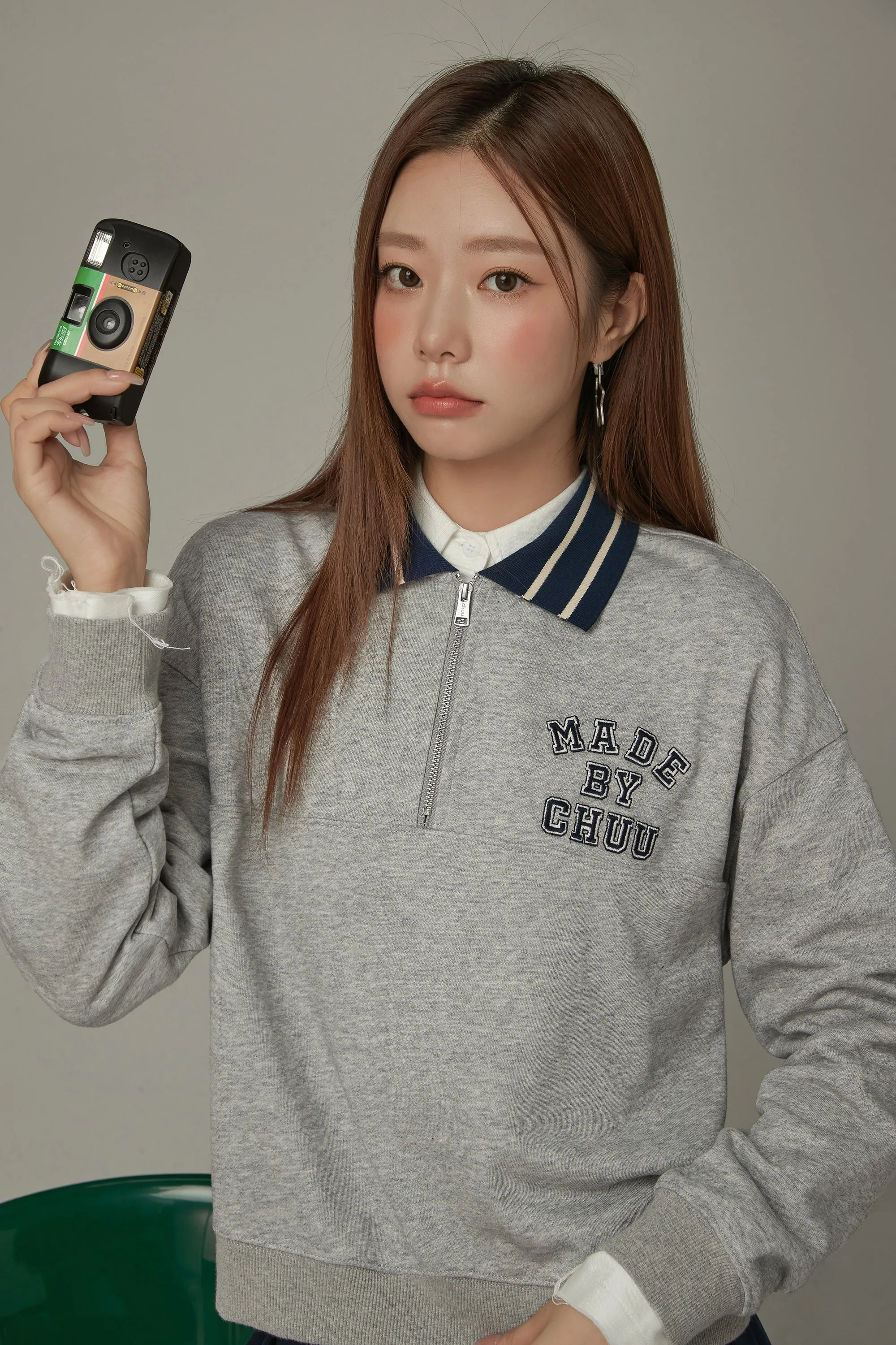 Logo Half Zip Up Sweatshirt