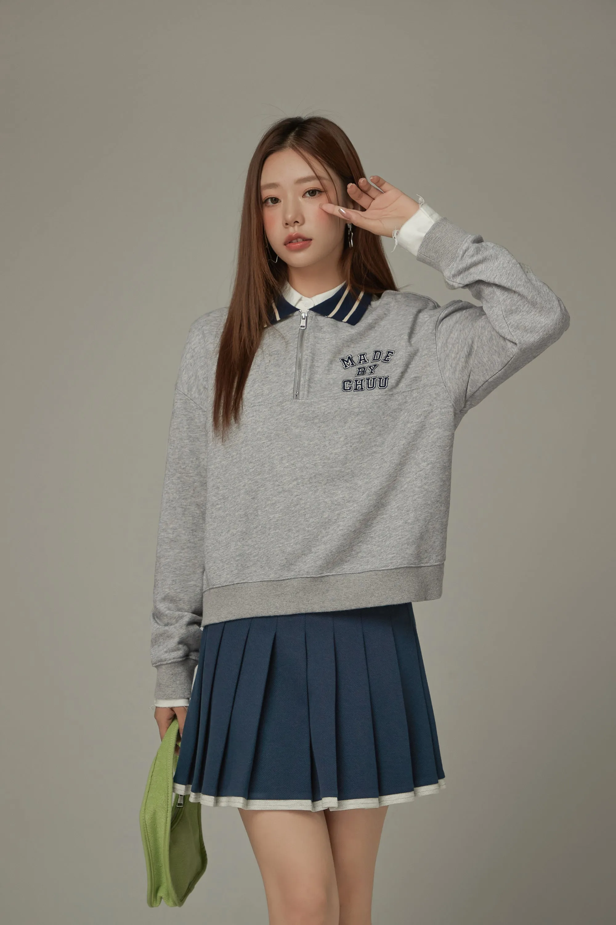 Logo Half Zip Up Sweatshirt