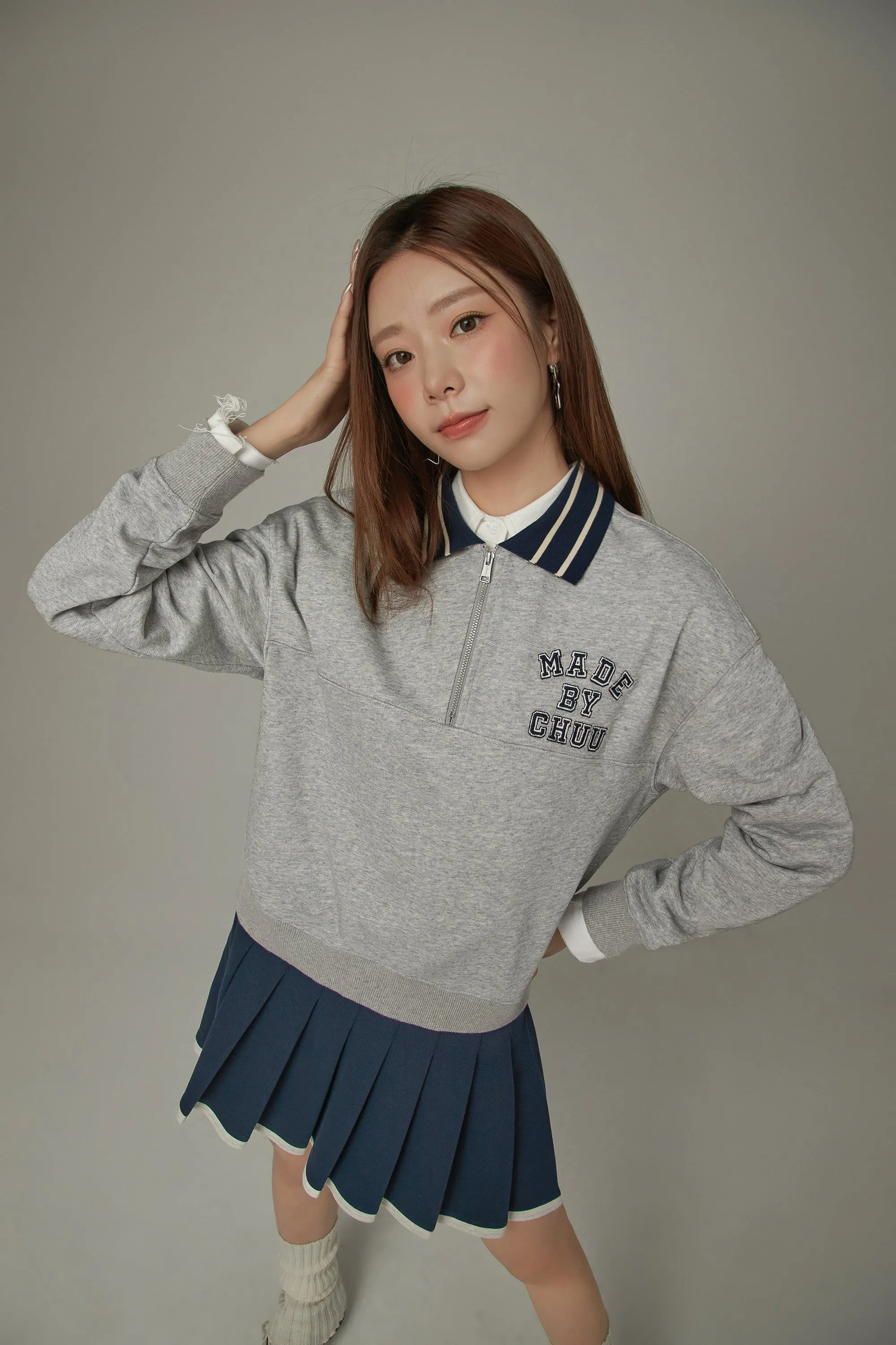 Logo Half Zip Up Sweatshirt
