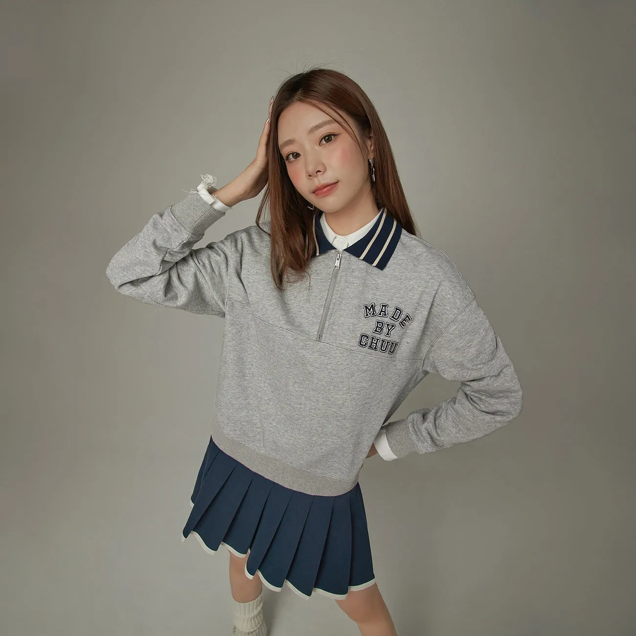 Logo Half Zip Up Sweatshirt