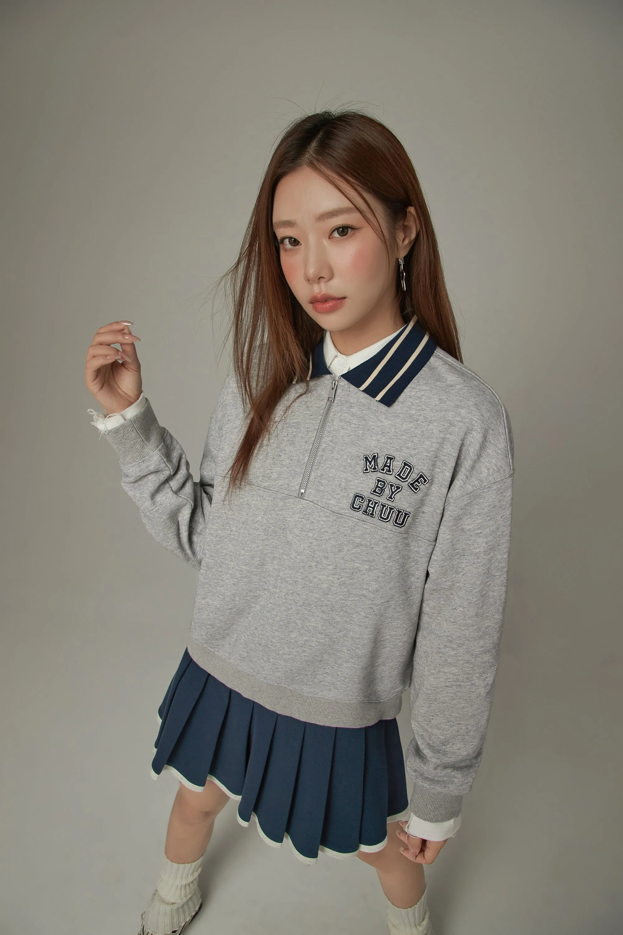 Logo Half Zip Up Sweatshirt