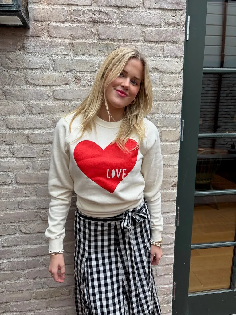 Love Heart Ecru Sweatshirt