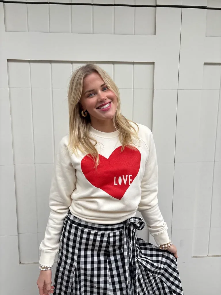 Love Heart Ecru Sweatshirt