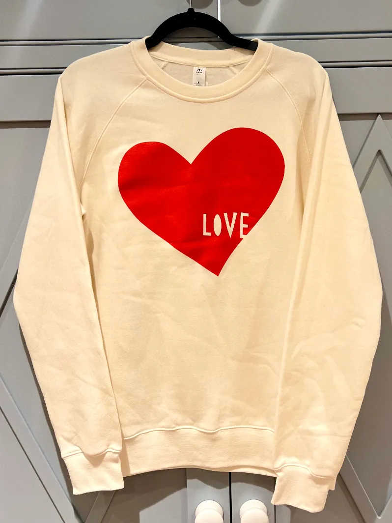 Love Heart Ecru Sweatshirt