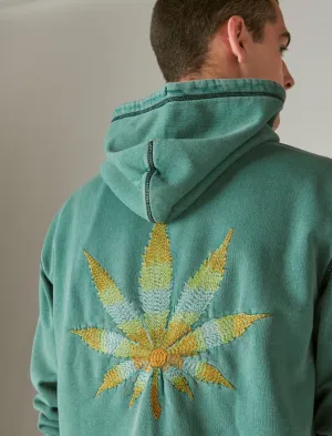 Lucky Brand Acid Wash Leaf Hoodie Pine Ridge Lucky Brand