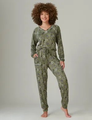 Lucky Brand Cozy Pullover & Jogger Sleep Set Dark Green Lucky Brand